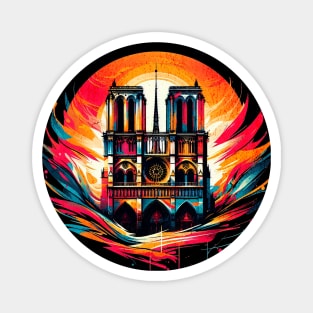 Vibrant Notre Dame Design Magnet